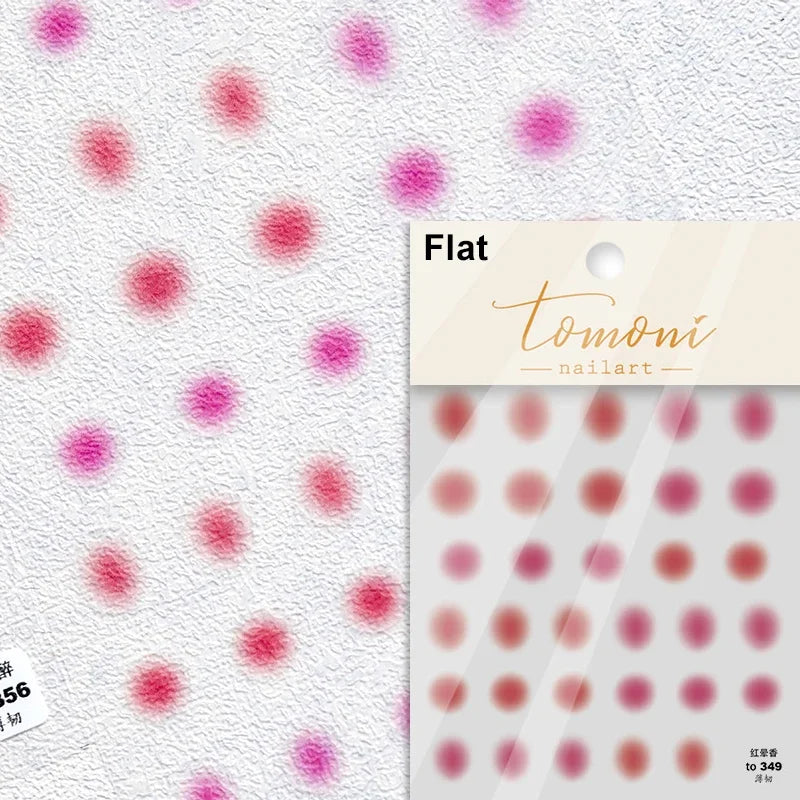 Flat Small Pink Brown Halo Dyeing Love Heart Geometric Leopard Shiny Jelly Chic Embossed Relief Nail Art Stickers Manicure Decal (Online Order Only)