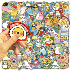 10/30/70PCS Parrot Cartoon Stickers Cute Parrot Decals Animal Graffiti Kids Toys Fridge Luggage Laptop Phone Guitar Bike Sticker (ONLINE ORDER ONLY)
