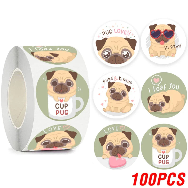 100-500pcs Cute Animal Encourage Sticker Kawaii Children Reward Stickers Creative School Supplies 2.5cm Circle Kids Toy Stickers (ONLINE ORDER ONLY)