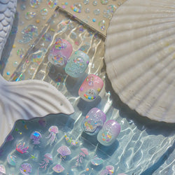 Star Drift Bottle Current Bottle Jellyfish Marine Meteor Water Bubble Love Heart Self Adhesive Nail Art Stickers Manicure Decals (ONLINE ORDER ONLY)