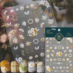 Colourful Daisy Cosmos Hot Stamping Petal Delicate and Pretty Plant Self Adhesive Nail Art Decoration Stickers Manicure Decals (ONLINE ORDER ONLY)
