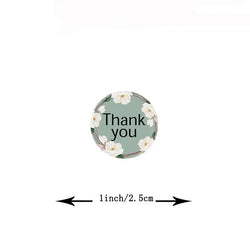 100-500PCS seals stickers Thank You Stickers for Business New Small Merci Roll Sticker Packaging Sticker Flower Rolling Label (ONLINE ORDER ONLY)