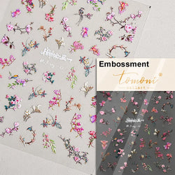 Red Azalea Rose Peony Crane Warbler Bird Fish Lily Chicken Rabbit Lobster Flower Retro Chinese Nail Art Sticker Decoration Decal (Online Order Only)
