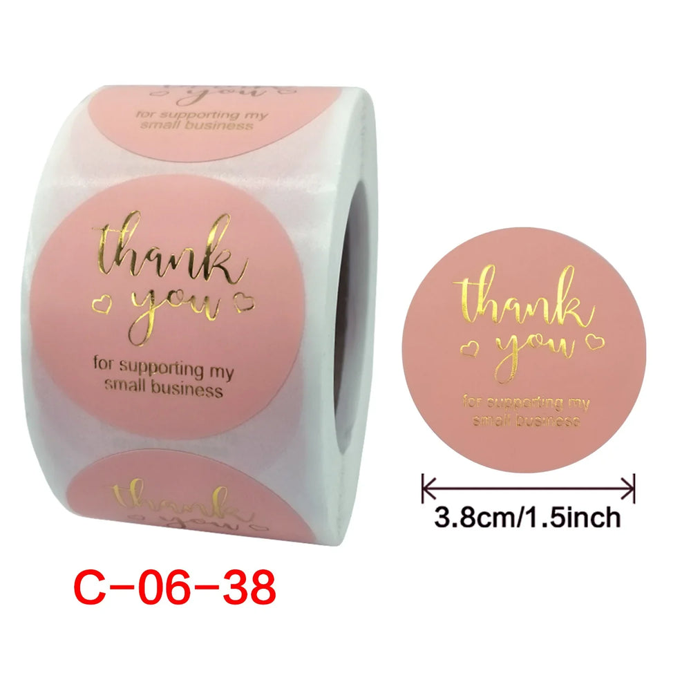 500 Pcs 1.5inch/3.8cm Round Laser English Thank You Gift Seal Sealing Stickers with Waterproof Wedding Holiday Label (ONLINE ORDER ONLY)