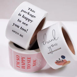 100pcs/Roll 3*9cm Thank You For Your Purchase Stickers For Small Business Gift Package Personalized Labels (Online Order Only)