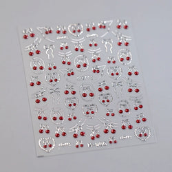 Mini Fruit Cherry Charming Strawberry Ribbon Line Bowknot Jelly Charming Chic Self Adhesive Nail Art Stickers Manicure Decals (ONLINE ORDER ONLY)