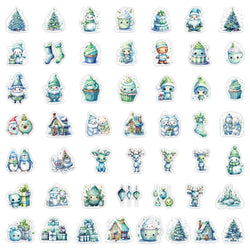 10/30/50pcs Kawaii Green Christmas Cartoon Stickers Decals Notebook Phone Guitar Fridge Car Waterproof Graffiti Sticker Kid Toys (ONLINE ORDER ONLY)