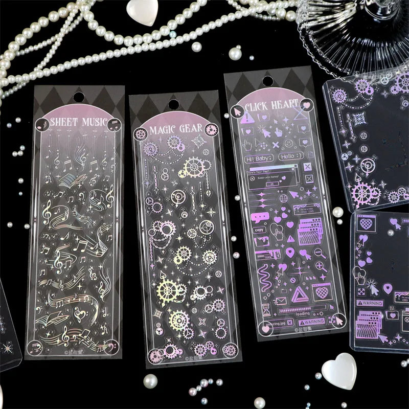 1pcs Hot Silver Laser Stereo Sticker Bright Stars Decorative Adhesive Sticker For Scrapbooking Diary Album Journal DIY Idol Card (Online Order Only)