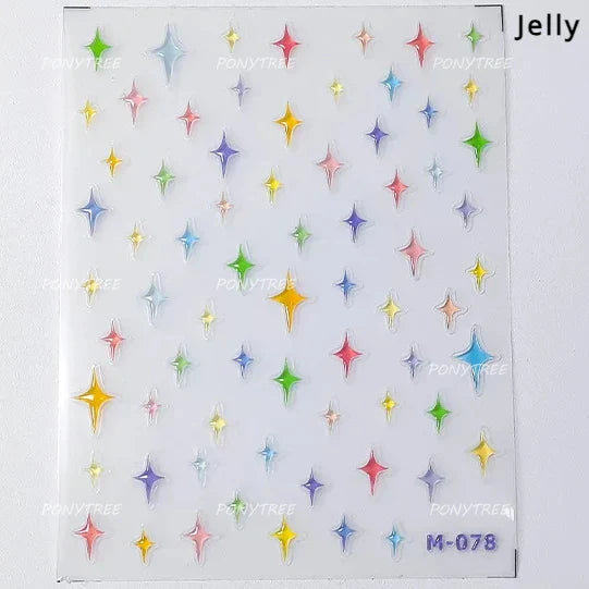 Hollow Out Black Gold Star Starburst Round Dot Night-time Tiny Spot Self Adhesive Nail Art Stickers Manicure Decals Wholesale (ONLINE ORDER ONLY)