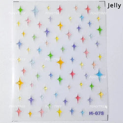 Hollow Out Black Gold Star Starburst Round Dot Night-time Tiny Spot Self Adhesive Nail Art Stickers Manicure Decals Wholesale (ONLINE ORDER ONLY)