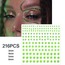 5Pcs Coloful Glitter Face Jewelry Sticker Crystal Eye Body Face Jewels Bady Makeup Tools Temporary Self-Adhesive Nail Rhinestone (ONLINE ORDER ONLY)