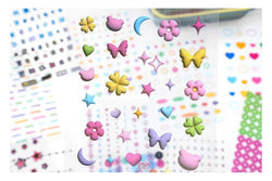 20Pages/piece Korean Ins Starlight Dot Series Decorative Stickers Phone Case Laptop DIY Idol Photocard Kawaii Journal Sticker (Online Order Only)
