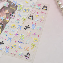 Summer Beach Bikini Watermelon Hat Sandals Ice Cream Shell Conch Starfish Cat Duck Nail Art Decoration Stickers Manicure Decals (ONLINE ORDER ONLY)