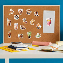 50pcs Cute Cartoon Coffee Lover Stickers Vinyl Laptop Decals For Luggage Water Bottle Notebook Phone Waterproof Graffiti﻿ (ONLINE ORDER ONLY)
