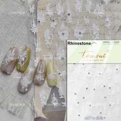 Retro Candlestick Holder Rose Rambler Birdcage Photo Frame Lace Self Adhesive Nail Art Sticker Charm Rhinestone Manicure Decal (Online Order Only)