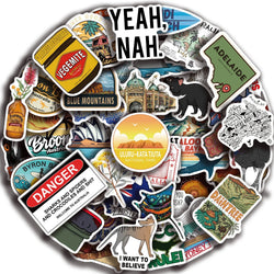 50PCS Travel City Australia Landscape Stickers Decal DIY Phone Laptop Guitar Stationery Scrapbook Skateboard Toy Sticker (ONLINE ORDER ONLY)