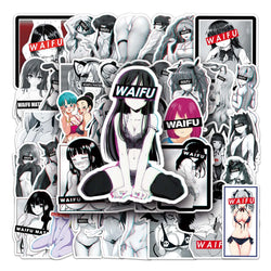 50Pcs Cute Cartoon Girls Waterproof Vinyl Stickers for Skateboard Snowboard Decals (ONLINE ORDER ONLY)
