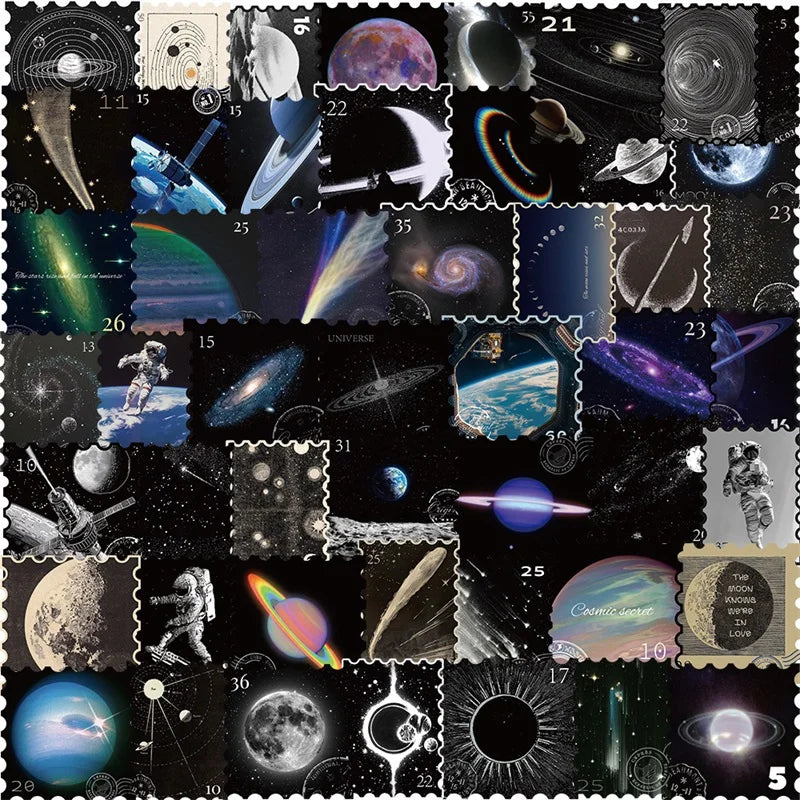 10/30/50PCS Mysterious Universe PVC Sticker Aesthetic Children's DIY Decoration Scrapbooking Stationery Hand Accounting Supplies (ONLINE ORDER ONLY)
