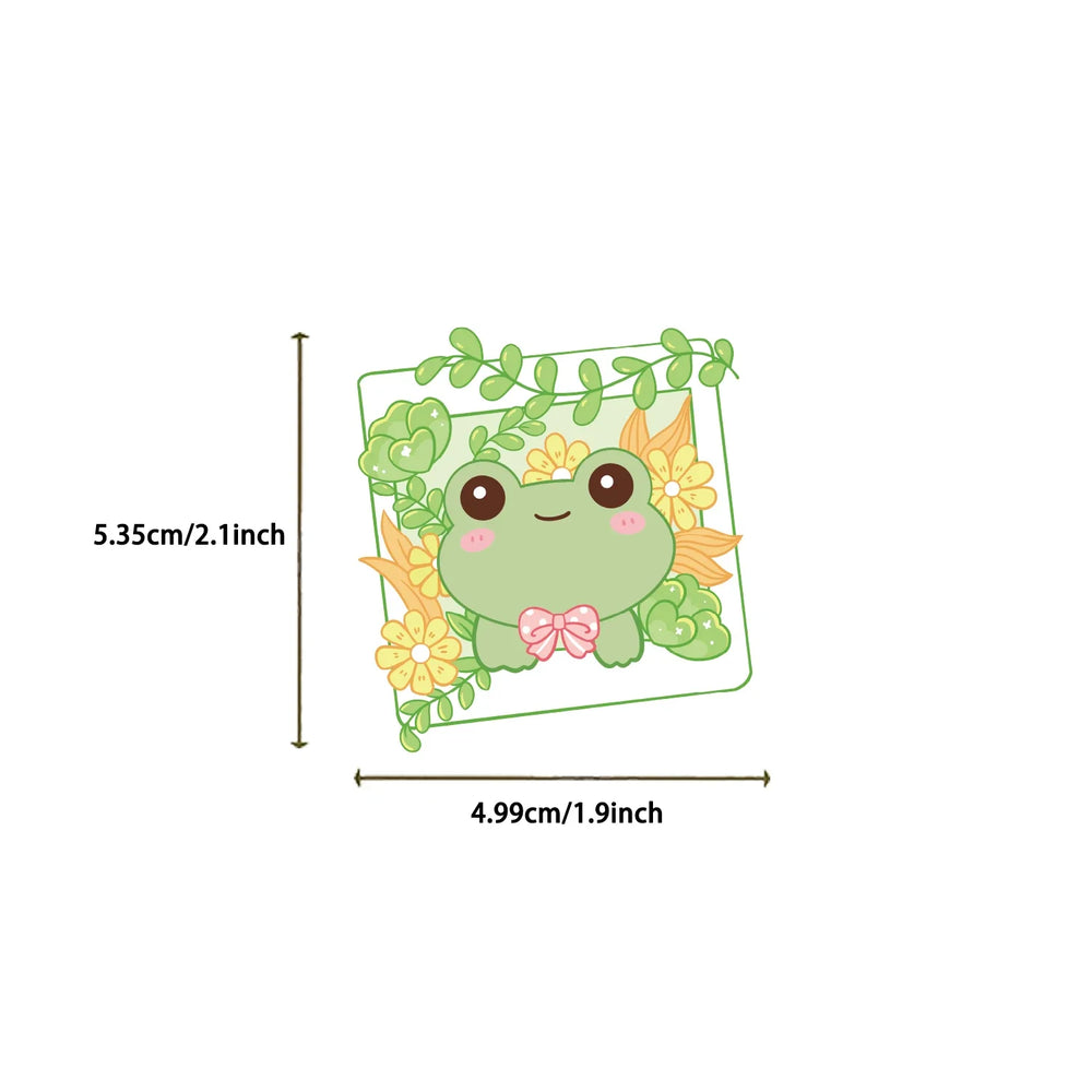 50Pcs Energetic Frog Stickers Waterproof Cute Animals Sticker Scrapbooking Skateboard Luggage Water Bottle Decals (ONLINE ORDER ONLY)