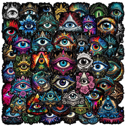 Cool Art Eye Stickers: Aesthetic Waterproof Decals for Skateboard, Bike, Guitar, Suitcase, Motorcycle (10/30/50PCS) (ONLINE ORDER ONLY)