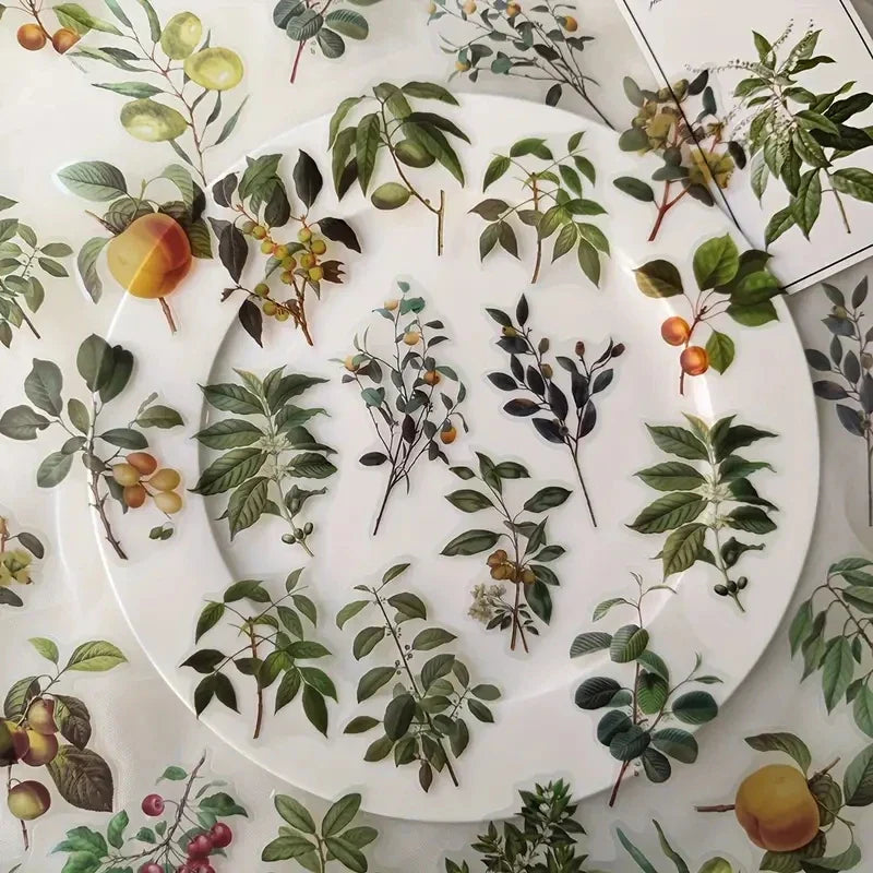 40 Pcs/pack Kawaii Creative flower plant Stickers hand tent DIY Stick Labels Scrapbooking Material Junk Journal Supplies (Online Order Only)