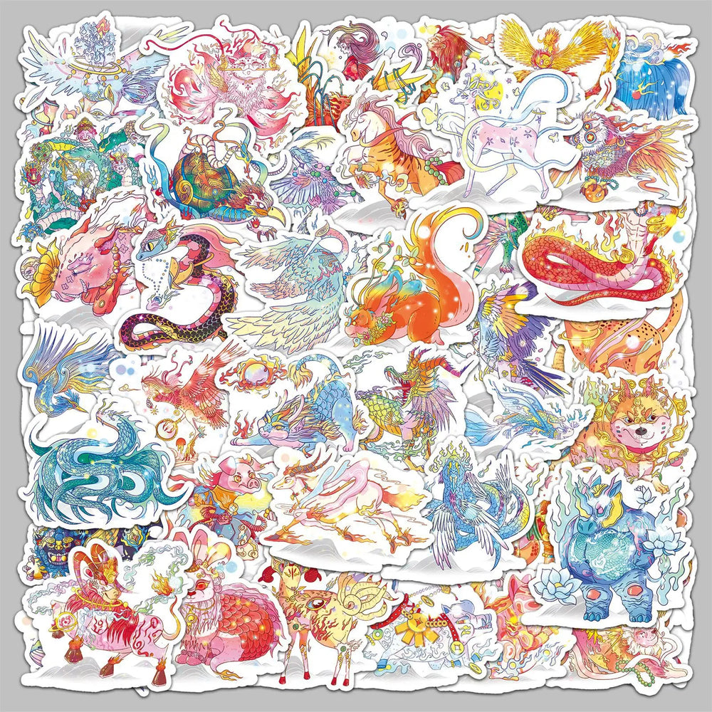 50Pcs Fantasy Creature Graffiti Stickers for Helmet, Wall, DIY Decoration (Online Order Only)