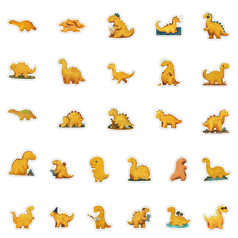 10/30/50PCS Chicken Nuggets Graffiti Stickers Cute Dinosaur Cartoon Toy Food Cartoon Decoration Laptop Phone Guitar Bike Decals (Online Order Only)