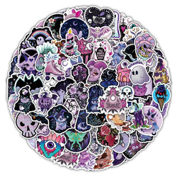10/30/50/100PCS Cute Gothic Halloween Witch Graffiti Stickers Waterproof Skateboard Laptop Motorcycle Luggage Car Sticker Decal (Online Order Only)