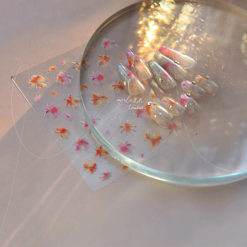 Fireworks Bloom Romantic Starry Sky Goldfish Metallics Color Gradient Self Adhesive Nail Art Stickers Halo Dyeing Manicure Decal (ONLINE ORDER ONLY)