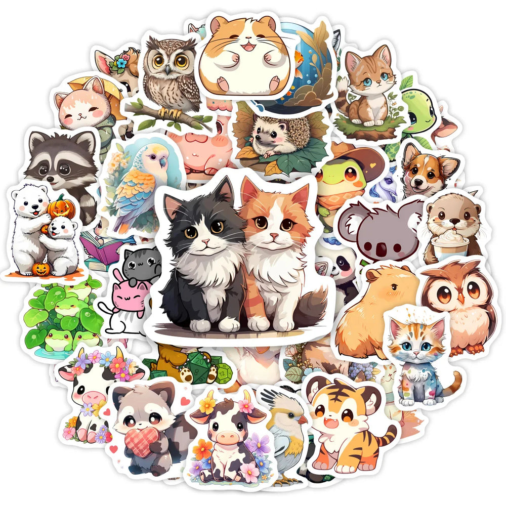 Kawaii Cute Animal Stickers Puppy Kitten Cow Owl Unicorn Hedgehog Children Cartoon Gift for DIY Laptop Phone Mug Waterproof (ONLINE ORDER ONLY)