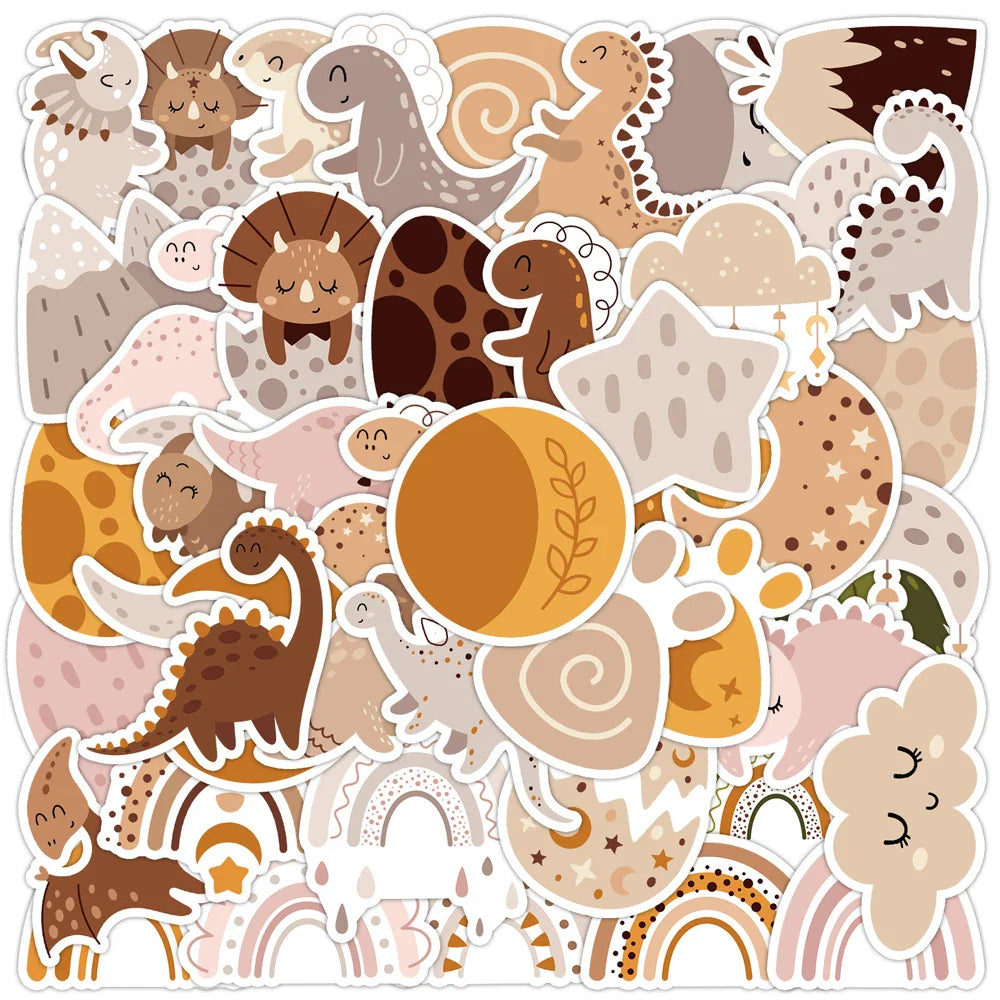 Cute Cartoon Dinosaur Stickers for Car, Luggage, Phone, Guitar, Laptop - 10/30/50pcs (Online Order Only)