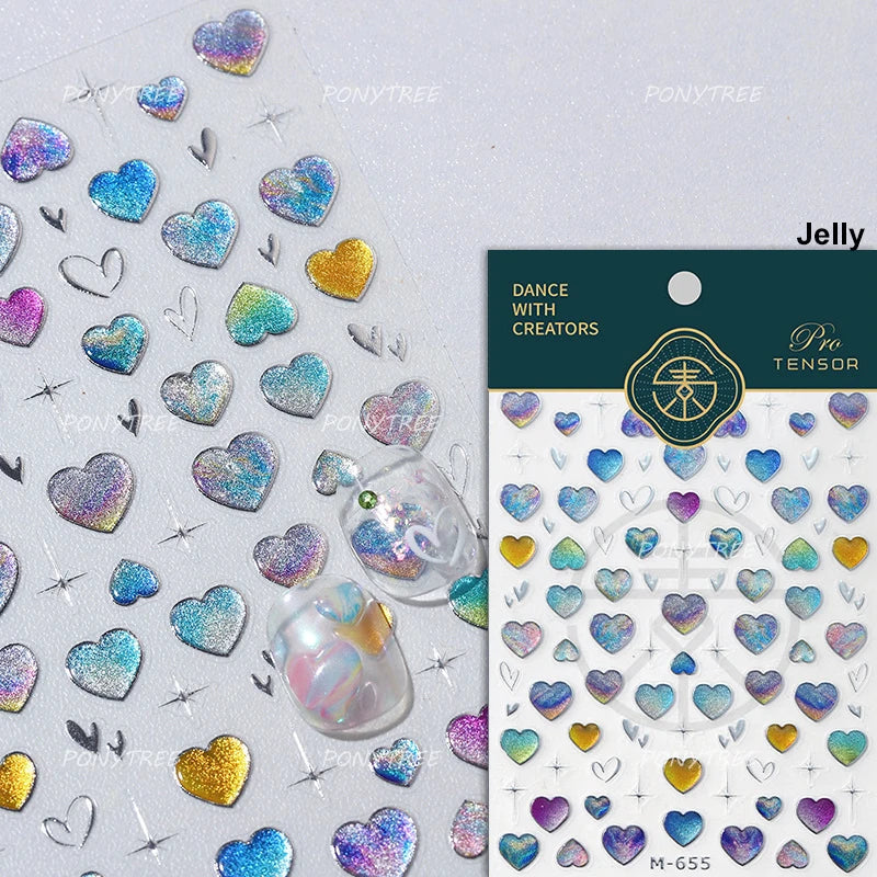 Colourful Graffiti Round Dot Line Water Droplet Cute Comma Geometric Jelly 5D Self Adhesive Nail Art Stickers Manicure Decals (Online Order Only)