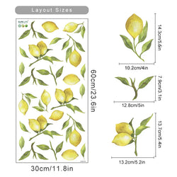 Watercolor Lemon Leaves Wall Sticker Vinyl Removable Decals Home Decor (ONLINE ORDER ONLY)