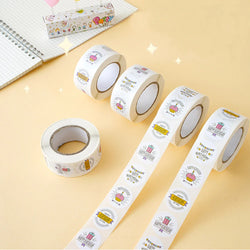 100-500pcs Round Happy birthday Labels Kraft Paper Sticker Candy Bag Flower Gift Box Cake Boxes and Packaging Wedding Stickers (ONLINE ORDER ONLY)