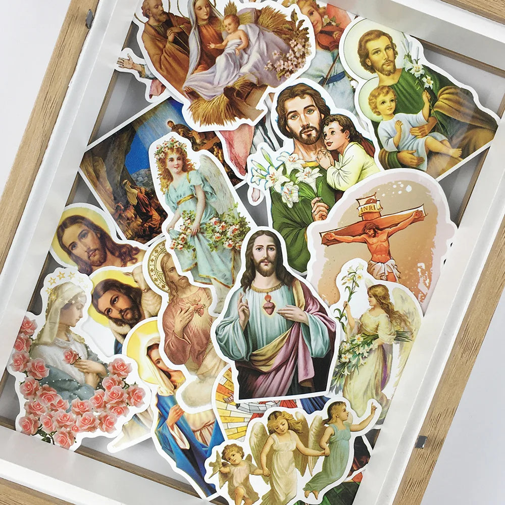 Christian Jesus Stickers 10/30/68pcs Waterproof for Phone Laptop Car Luggage Wall (Online Order Only)