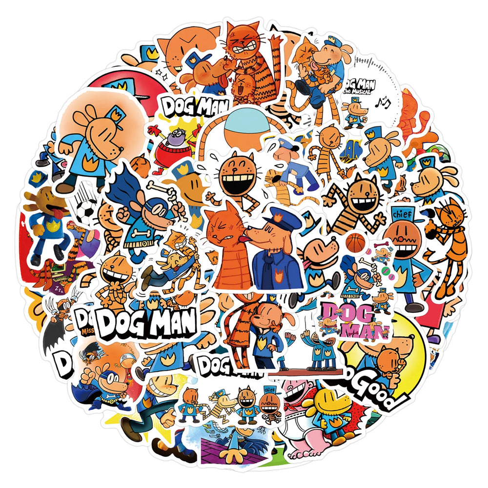 10/30/55PCS Dog Man Stickers Cartoon Comics Sticker Funny Kids Toys Luggage Laptop Phone Guitar Car Bike Skateboard Decals Toy (ONLINE ORDER ONLY)