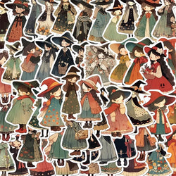 10/30/50PCS Cartoon Q Witch PVC Sticker Aesthetic Children's Korean Decoration Scrapbooking Stationery School Supplies for Kids (ONLINE ORDER ONLY)