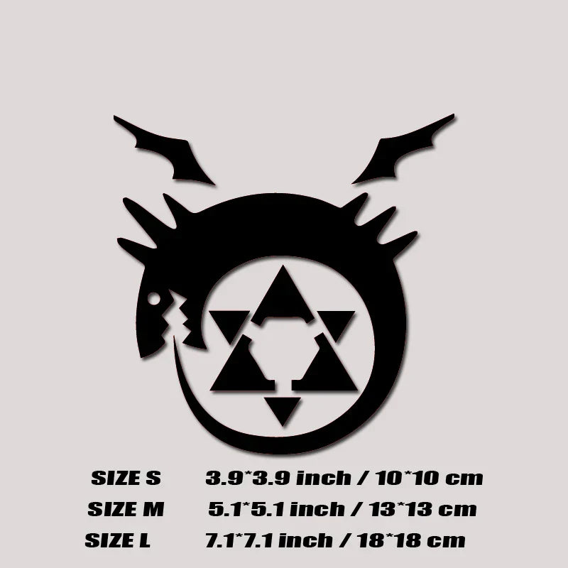 ALCHEMIST Ouroboros decals,like Lust's tattoos,for cartoon lovers&fans,high quality sticker for cars trucks motorcycles &laptops (ONLINE ORDER ONLY)