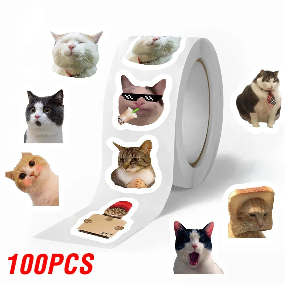 100-500pcs Funny Cats Cartoon Animals Stickers DIY Phone Guitar Laptop Notebook Suitcase Waterproof Sticker Kids Toy (ONLINE ORDER ONLY)