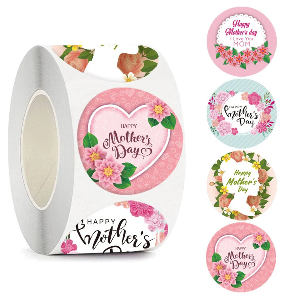 100-500pcs New Round Shape 100pcs Happy Mother's Day Gifts Label Sticker Kraft Happy Birthday Gifts Label Tag (ONLINE ORDER ONLY)