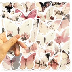 30Pcs Princess Color Aesthetic Butterfly Stickers Pack Phone Case Sticker Journal Accessories Scrapbooking Supplies (ONLINE ORDER ONLY)