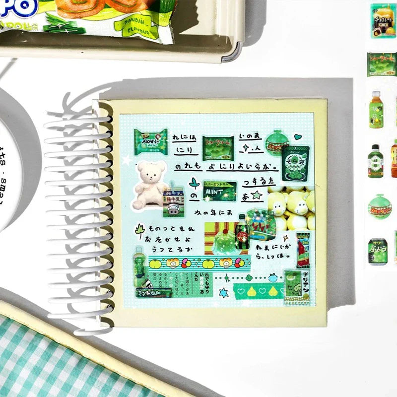 1 Sheets Snack House Series Sticker PET Star Flash Film Deco Scrapbook DIY Material Decoration Stationery Stickers (ONLINE ORDER ONLY)