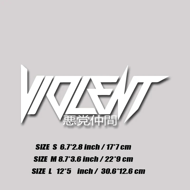 "VIOLENT" decal,JDM style stickers,creative&fashion decal with high quality for car trucks motorcycles&laptops!For a Unique look (ONLINE ORDER ONLY)