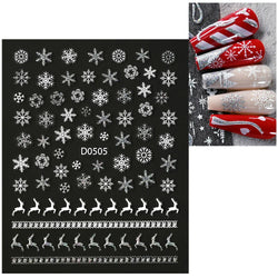 1pc Christmas Nail Sticker 3D Gold Glitter Snowflake Elk Penguin Bells Design Adhesive Nail Slider Decals Winter Manicure Decor* (Online Order Only)