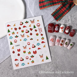 Merry Christmas Penguin Nail Art Sticker 3D Slider Deer Santa Claus Decal New Year Nail Decorations Sticker Manicure Accessories (ONLINE ORDER ONLY)