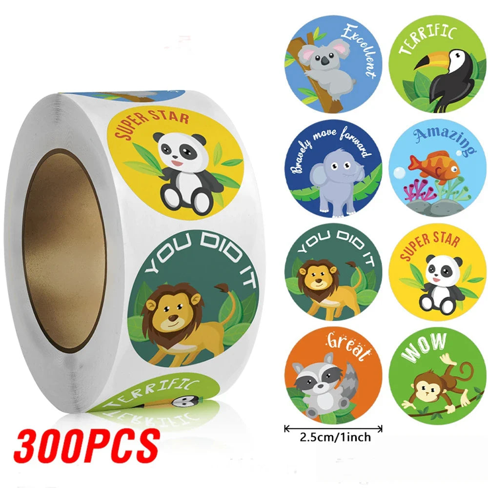 100-500pcs Reward Stickers For Children Kids Animal Panda Stickers Small Packaging Pack Stickers Photocard Decor Lables (Online Order Only)