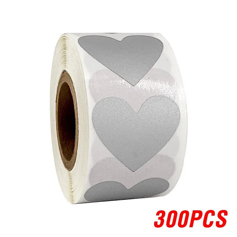 100-300pcs Heart Shape Labels Sticker 3 Colors Scratch Off Stickers DIY Handmade For Game Scratch Sticker Labels Stationer (ONLINE ORDER ONLY)