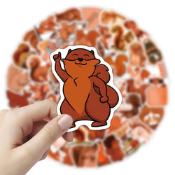 10/50pcs Cartoon Squirrel Stickers Scrapbook Articles Cute Nuts Squirrel Decal Craft Articles Materials DIY Children's Decals (ONLINE ORDER ONLY)