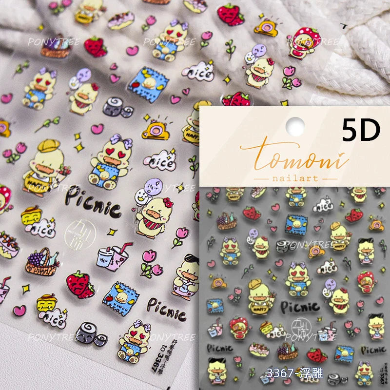 Worker's Speech Chinese Characters Abstract Comics Vivid Patterns Adhesive Nail Art Stickers Satirical Writing Manicure Decals (Online Order Only)
