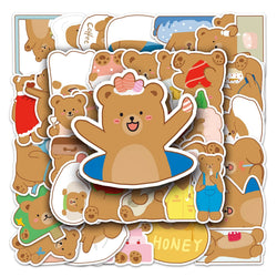 50Pcs Cute Animal Cartoon Waterproof Vinyl Stickers for Skateboard Snowboard Decals (ONLINE ORDER ONLY)
